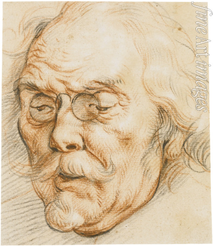 Jordaens Jacob - Kopf eines älteren Mann mit Brille