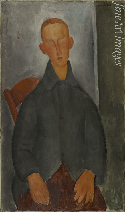 Modigliani Amedeo - Sitzender rothaariger Junge in grauer Jacke