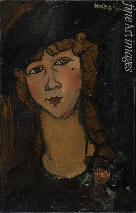 Modigliani Amedeo - Kopf einer Frau mit Hut. (Lolotte)