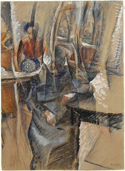 Boccioni Umberto - Interieur mit zwei weiblichen Figuren