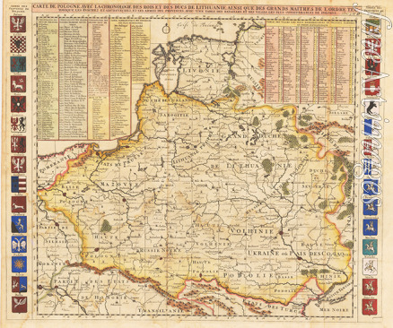 Chatelain Henri Abraham - Karte von Polen mit Teilen von Livland und Großfürstentum Moskau