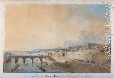 Fontaine Pierre François Léonard - Blick auf den Palast des Königs von Rom von der Gartenseite aus gesehen