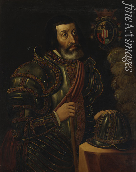 Pina José Salomé - Porträt von Hernán Cortés (1485-1547)