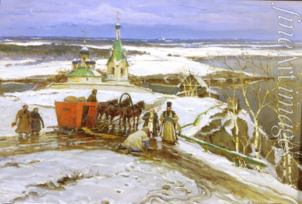 Weschtschilow Konstantin Alexandrowitsch - Pferdeschlitten in Russland des 17. Jahrhunderts
