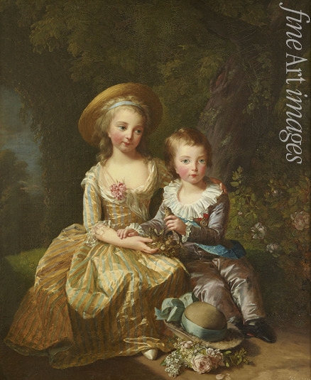 Vigée Le Brun Louise Élisabeth - Porträt von Madame Royale mit ihrem Bruder Louis-Joseph Xavier, Dauphin von Frankreich