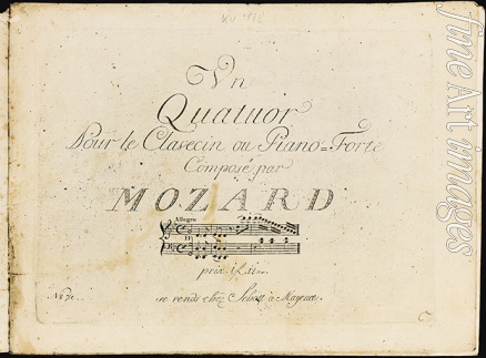 Anonymous - Un quatuor pour le clavecin ou piano-forte. Piano Quartet No. 1 in G minor, K. 478 by W. A. Mozart