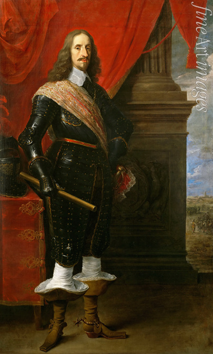Teniers David der Jüngere - Erzherzog Leopold Wilhelm von Österreich (1614-1662), im Hintergrund die Belagerung von Gravelingen