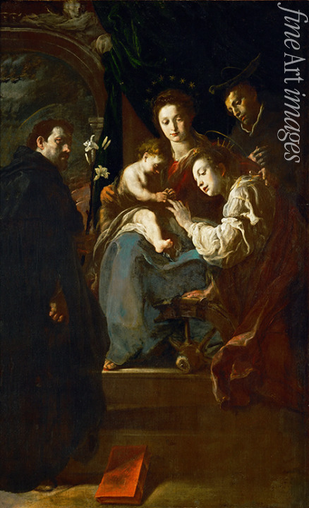 Fetti Domenico - Die mystische Hochzeit der heiligen Katharina mit Heiligen Dominikus und Petrus Martyr