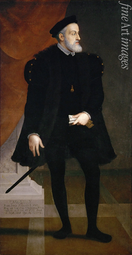 Terzio (Terzi) Francesco - Porträt von Kaiser Karl V. (1500-1558)