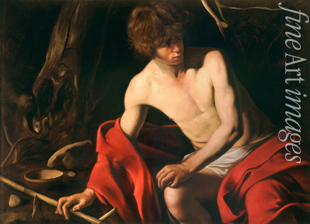 Caravaggio Michelangelo - Der Heilige Johannes der Täufer in der Wüste