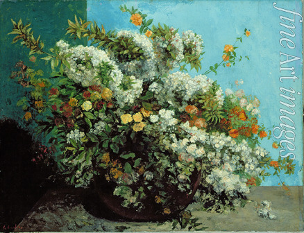Courbet Gustave - Blütenzweige und Blumen
