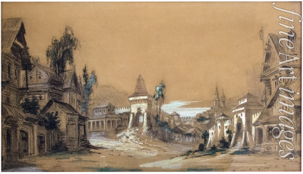 Isakov Pavel Alexandrovich - Stage design for the theatre play Posadnik by A. Tolstoy