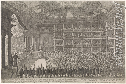 Burnacini Lodovico Ottavio - Szene aus der Oper Il pomo d'oro (Der goldene Apfel) von A. Cesti anlässlich der Vermählung von Leopold I. mit Margarita Teresa