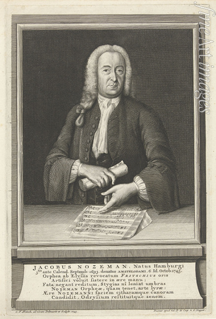 Fritzsch Christian Friedrich - Portrait of the Composer Jacob Nozeman (1693-1745)