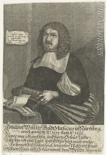 Leonard (Leonhard) Johann Friedrich - Porträt von Nürnberger Stadtmusiker Johann Wellter