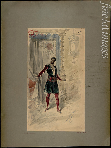 Edel (Colorno) Alfredo - Kostümentwurf zur Oper Otello von Giuseppe Verdi, Welturaufführung, La Scala, 5. Februar 1887