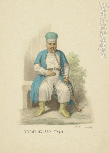 Solntsev Fyodor Grigoryevich - Kazan Tatar Man of 1830 (From the series Clothing of the Russian state)
