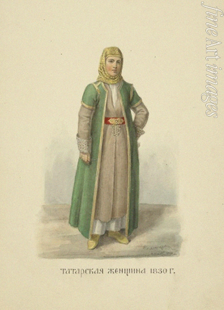 Solnzew Fjodor Grigorjewitsch - Eine Tatarin von Kasan 1830 (Aus der Serie Kleidung des russischen Staates)