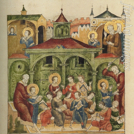Anonymous - The Education of the Youth Bartholomew. Miniature from Life of Saint Sergius of Radonezh