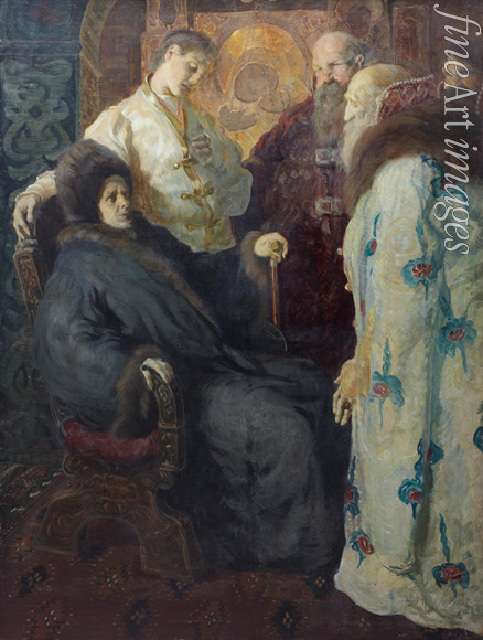 Makowski Konstantin Jegorowitsch - Die Botschafter von Semskij Sobor bei der Nonne Marfa und ihrem Sohn Michail Fjodorowitsch Romanow