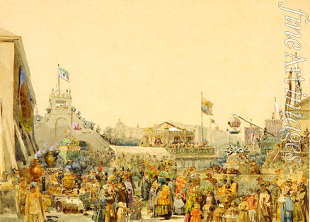 Sadownikow Wassili Semjonowitsch - Jahrmarktsbuden auf dem Admiralitätsplatz in St. Petersburg
