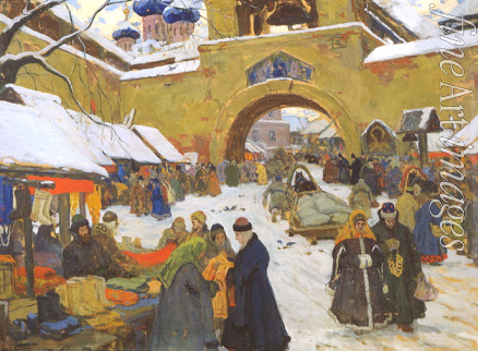 Goryshkin-Sorokopudov Ivan Silych - Market Day in the Old Russian Town