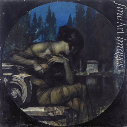 Cresseri Gaetano - Landschaft mit sitzender Frauenfigur (Die Nacht)