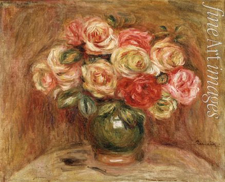 Renoir Pierre Auguste - Rosenstrauss in grüner Vase