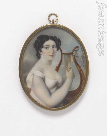 Unbekannter Künstler - Porträt von Opernsängerin und Komponistin Isabella Colbran (1785-1845)