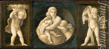 Raffael (Raffaello Sanzio da Urbino) - Caritas (mittlere Predellentafel des Retables aus der Grabkapelle der Familie Baglioni)