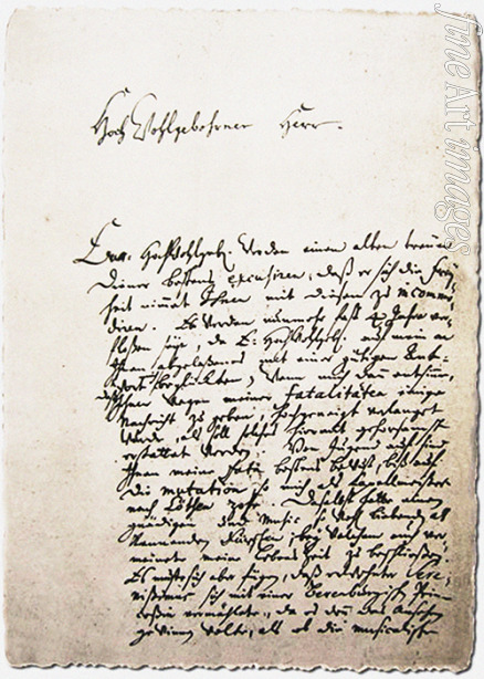 Bach Johann Sebastian - Brief an seinen Jugendfreund Georg Erdmann vom 28.10.1730
