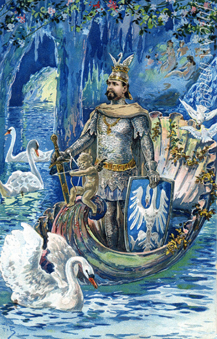 Bergen Fritz - König Ludwig II. als Lohengrin in der Blauen Grotte von Schloss Linderhof