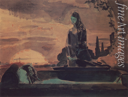 Vrubel Mikhail Alexandrovich - The Lamentation I. Sketch for a mural in the St. Vladimir Cathedral in Kiev