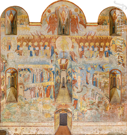 Ancient Russian frescos - The Last Judgment. Fresco of the Saint Sophia Cathedral, Vologda