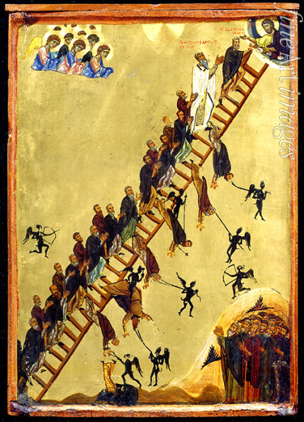 Byzantinische Ikone - Himmelsleiter des Johannes Klimakos