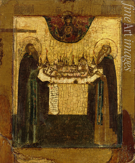 Russian icon - Saints Zosima and Savvatiy of Solovki