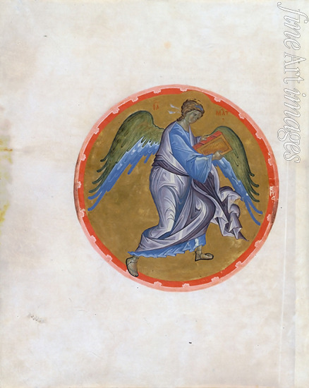 Rublev Andrei (School) - Angel. Symbol of Matthew the Evangelist (From the Morozov Gospel from the Kremlin Cathedral of the Dormition)