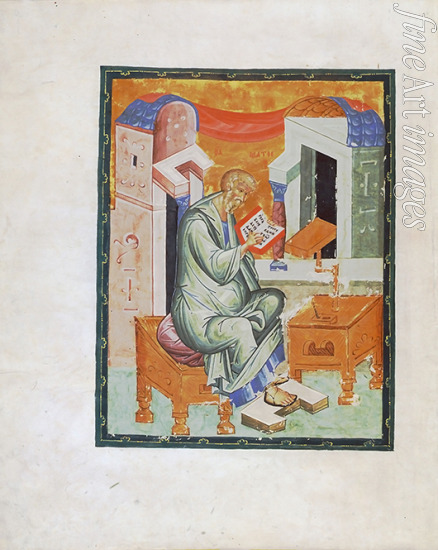 Rublev Andrei (School) - Matthew the Evangelist (From the Morozov Gospel from the Kremlin Cathedral of the Dormition)