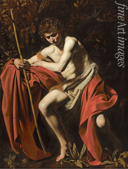 Caravaggio Michelangelo - Der Heilige Johannes der Täufer in der Wüste