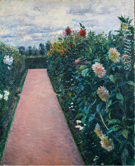 Caillebotte Gustave - Garden Path with Dahlias in Petit Gennevilliers