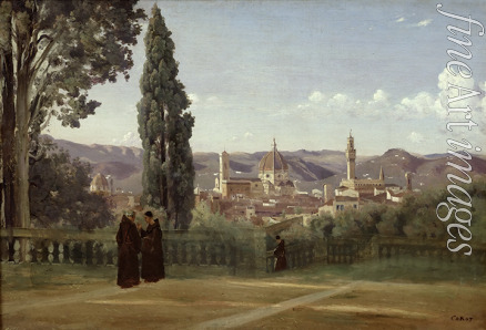 Corot Jean-Baptiste Camille - Blick vom Boboli-Garten auf Florenz