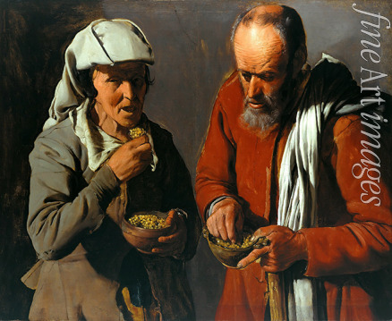 La Tour Georges de - Peasant Couple eating Peas