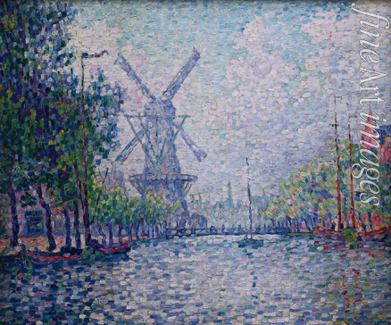 Signac Paul - Rotterdam, die Mühle, der Kanal, der Morgen (Rotterdam. Le moulin. Le canal. Le matin)