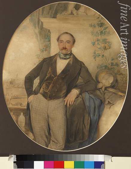 Sokolow Pjotr Fjodorowitsch - Porträt von Fürst Sergei Fjodorowitsch Golizyn (1812-1849)