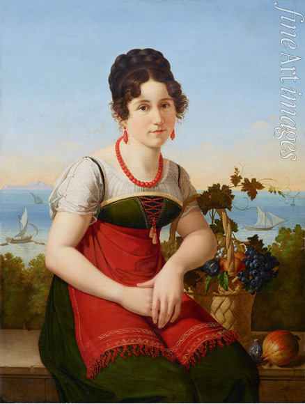 Senff Carl Adolf - Portrait of an Italian woman