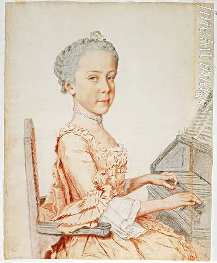 Liotard Jean-Étienne - Archduchess Maria Josepha of Austria (1751-1767), at a Harpsichord