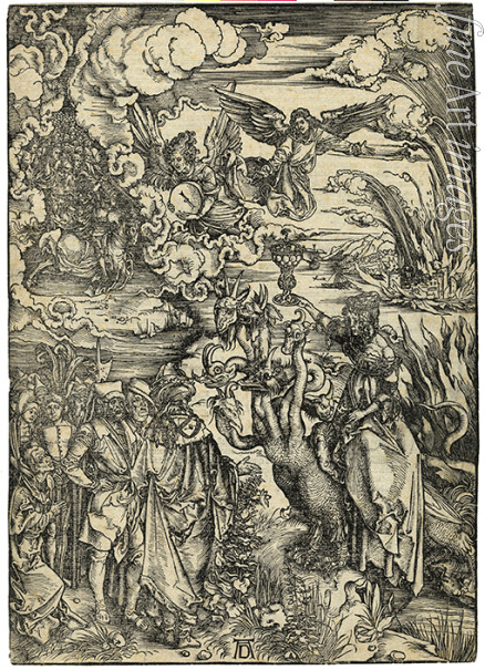Dürer Albrecht - Die Hure Babylon auf dem scharlachroten Tier. Aus Apocalypsis cum Figuris