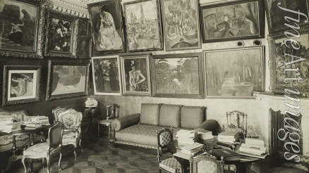 Unbekannter Fotograf - Das Musikzimmer im Schtschukins Haus mit Werke von Degas, Maurice Denis und Henri Rousseau