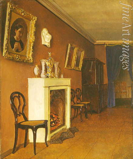 Zelentsov Kapiton Alexeyevich - Interior with a fireplace