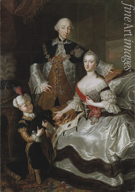 Lisiewska Anna Rosina - Porträt von Großfürst Peter Fjodorowitsch und Großfürstin Katharina Aleksejewna
